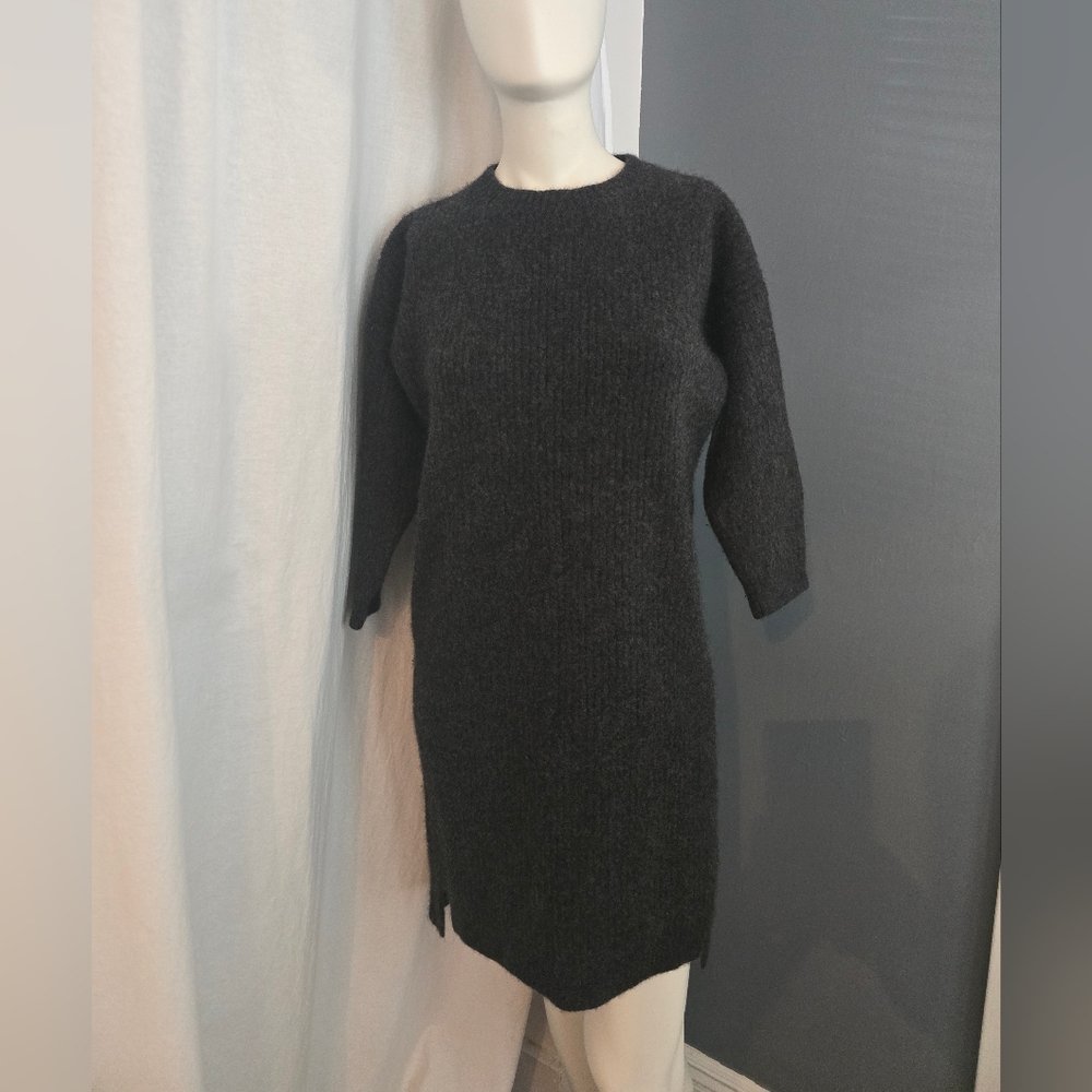MODERN WEAVING VERY STYLISH DARK GRAY CASHMERE SWEATER DRESS SIZE SAMLL